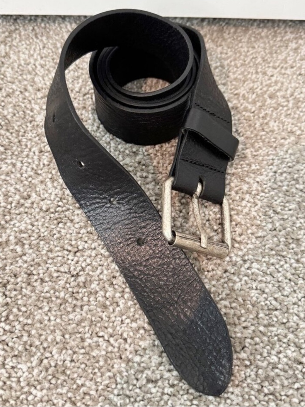 H&M Leather‎ Belt Metal Buckle Adjustable Office Casual Preppy Work Mens 41 - 42